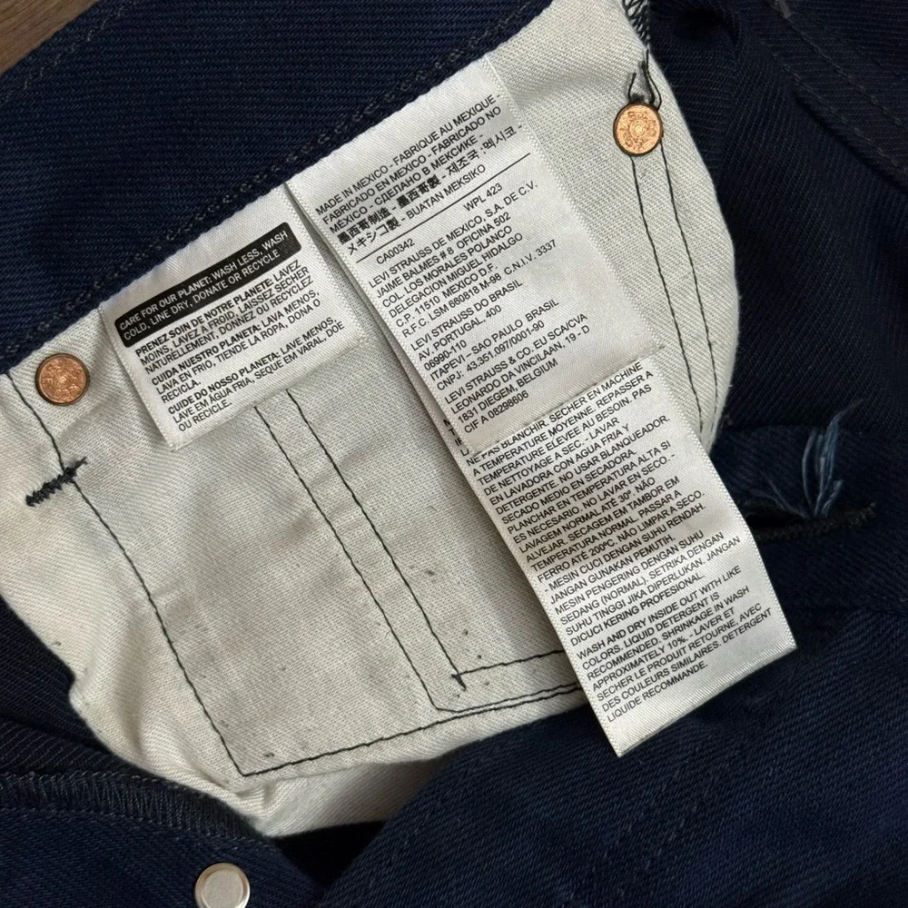 Levi’s 501XX • Dark Wash Straight Leg Button Fly Jeans